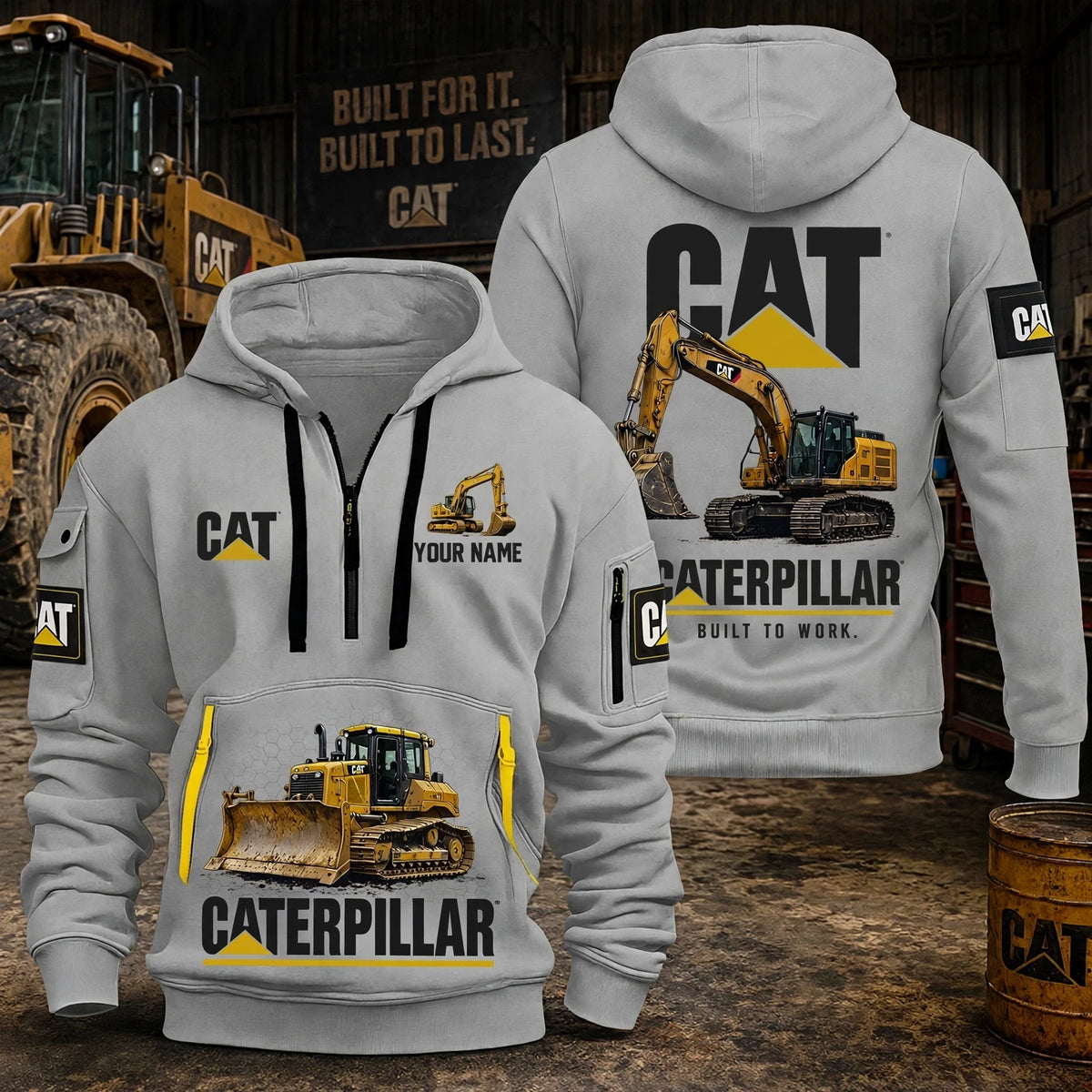 CAT New Personalized Quarter Zip Hoodie For fan