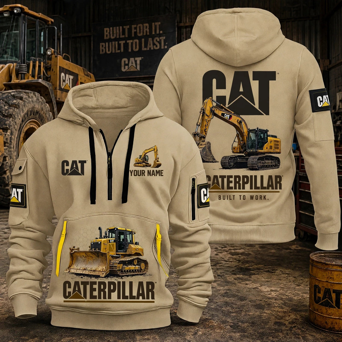 CAT New Personalized Quarter Zip Hoodie For fan
