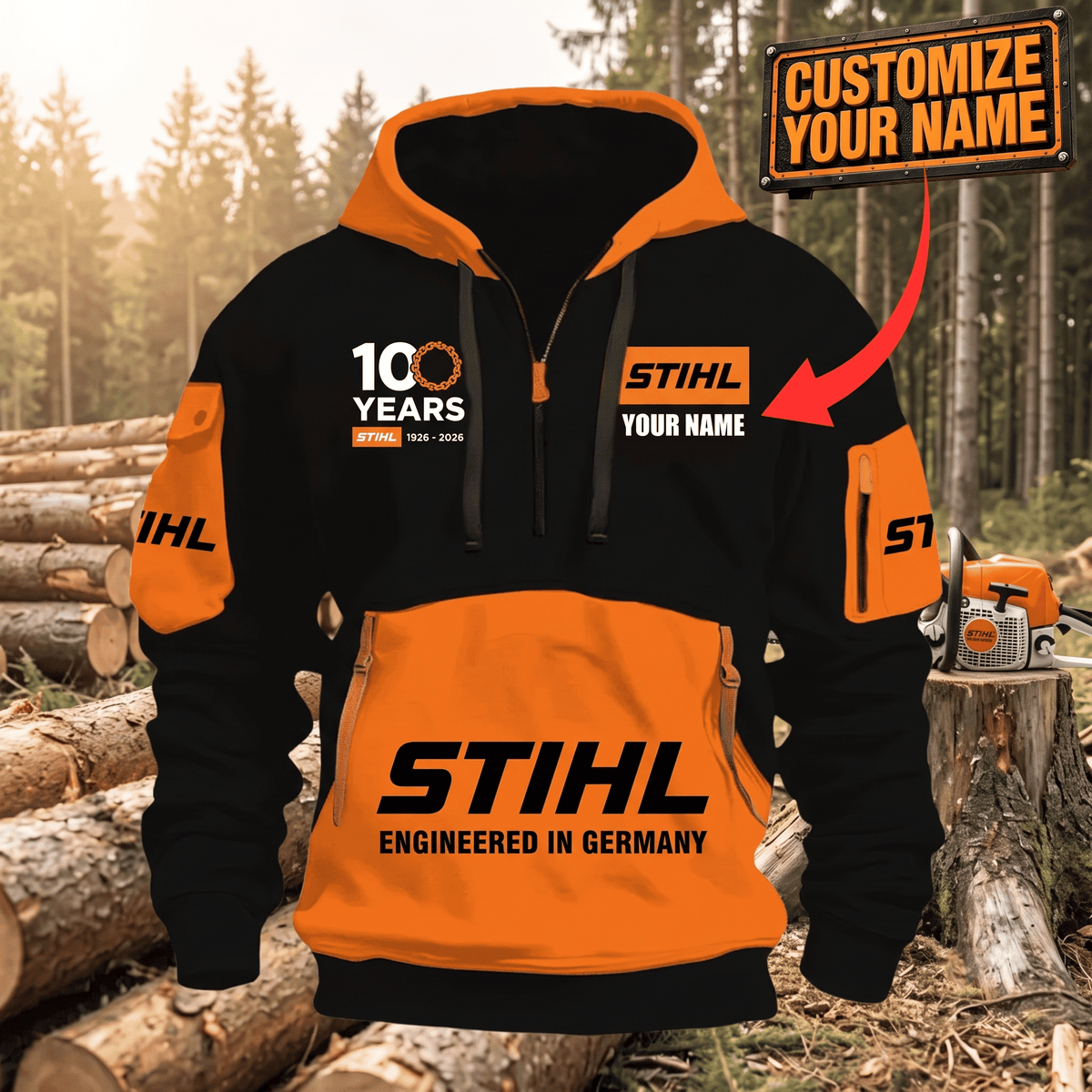 Personalized STL 3D Quarter Zip Hoodie