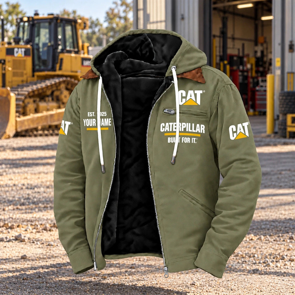 Personalized CAT Left Chest Zipper Pocket Jacket V3