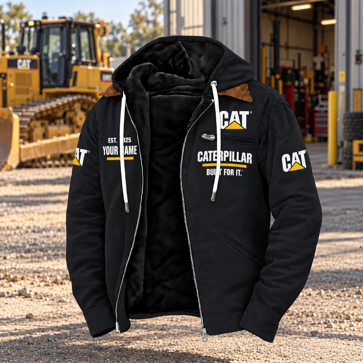 Personalized CAT Left Chest Zipper Pocket Jacket V3