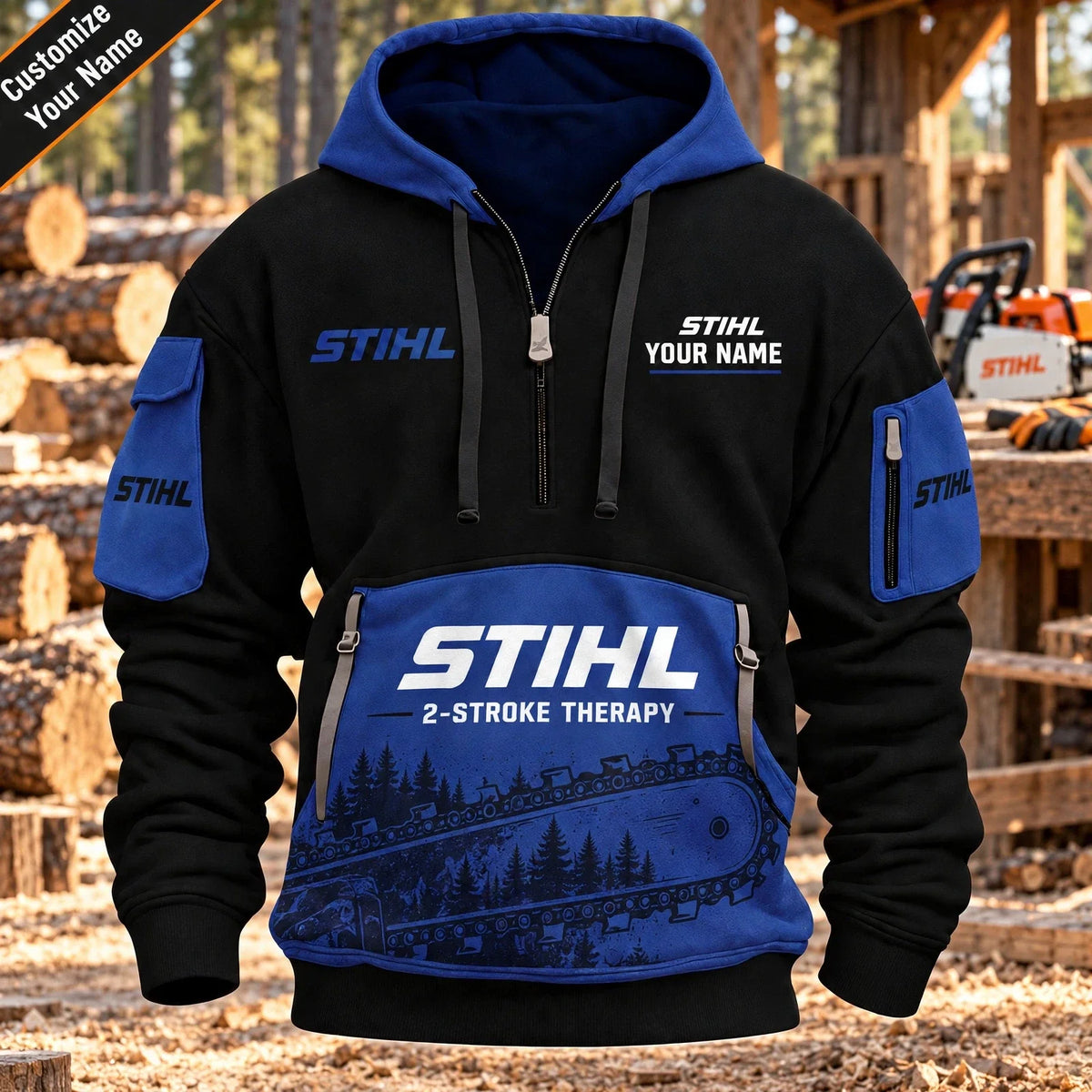 Custom Name STL 3D Quarter Zip Hoodie