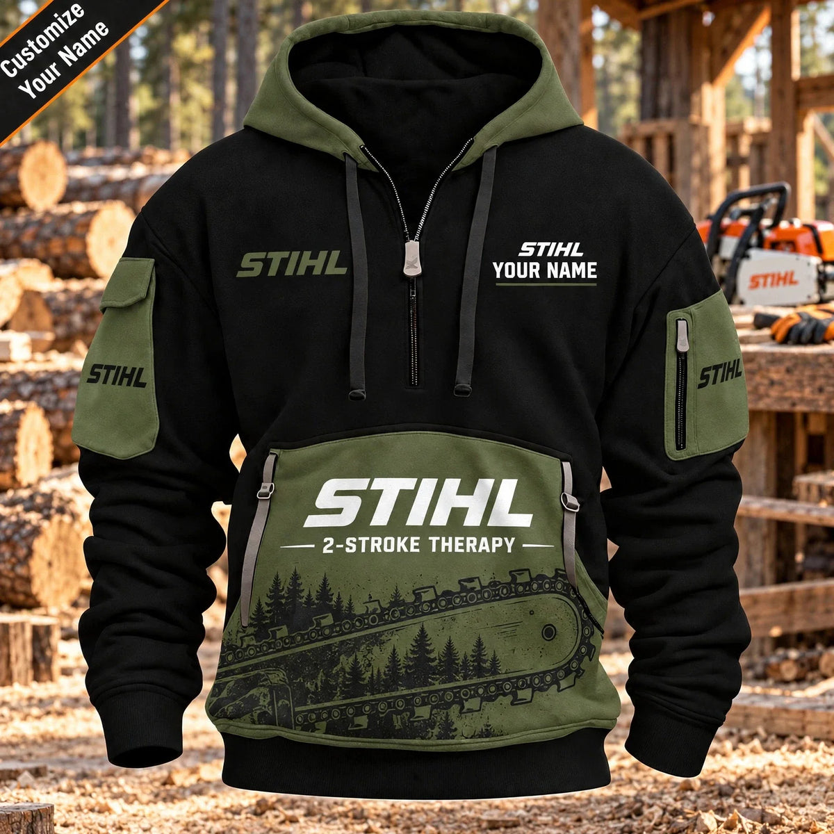 Custom Name STL 3D Quarter Zip Hoodie