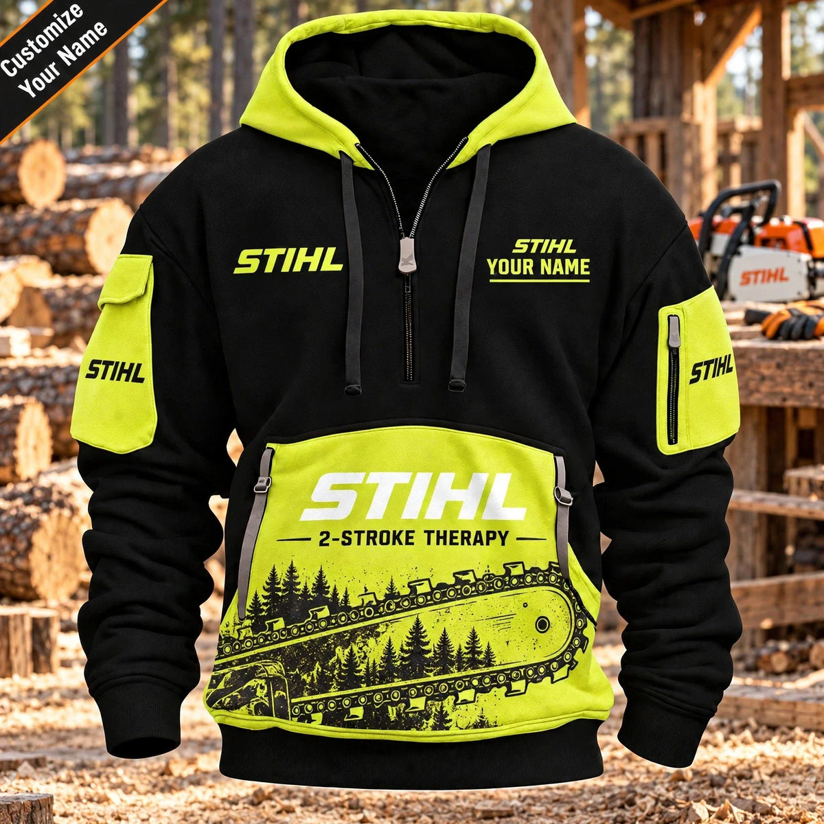 Custom Name STL 3D Quarter Zip Hoodie
