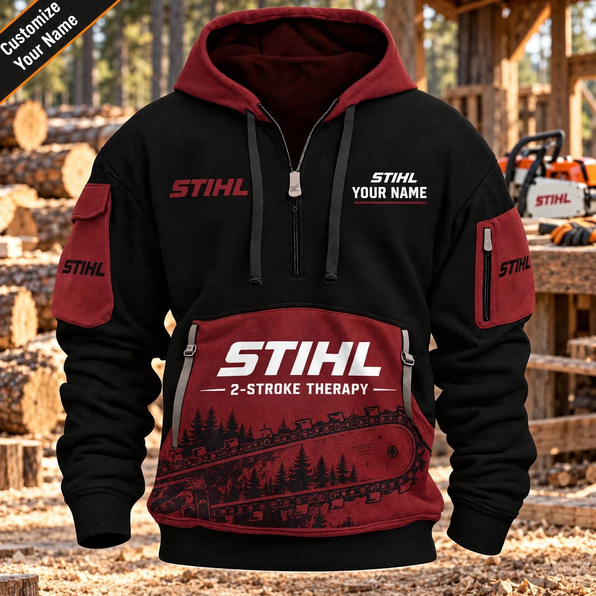 Custom Name STL 3D Quarter Zip Hoodie