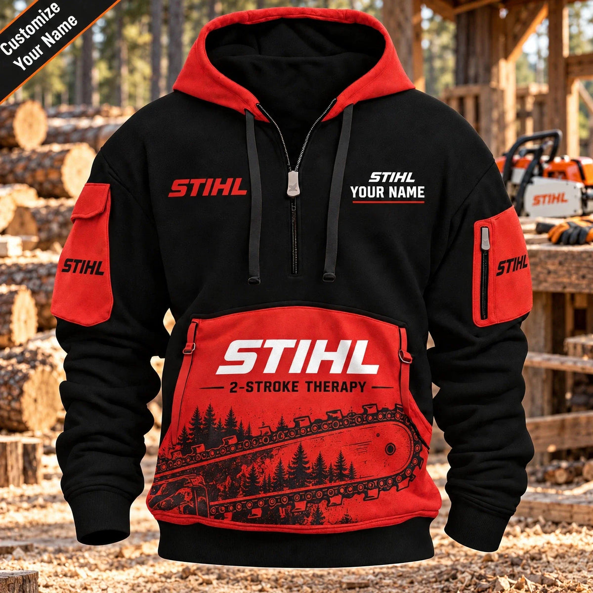 Custom Name STL 3D Quarter Zip Hoodie