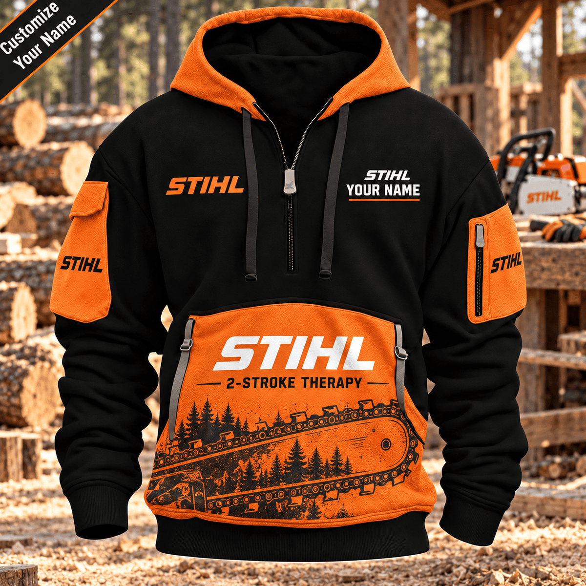 Custom Name STL 3D Quarter Zip Hoodie
