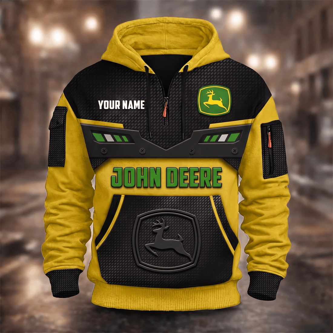 Custom Name JD 3D Quarter Zip Hoodie