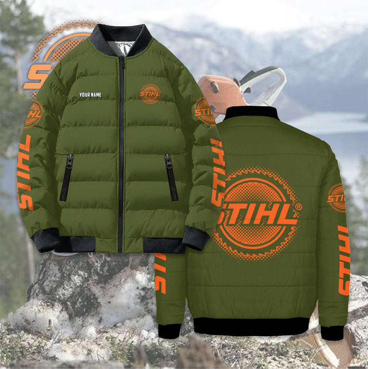Personalized STL Bomber Puffer Jacket