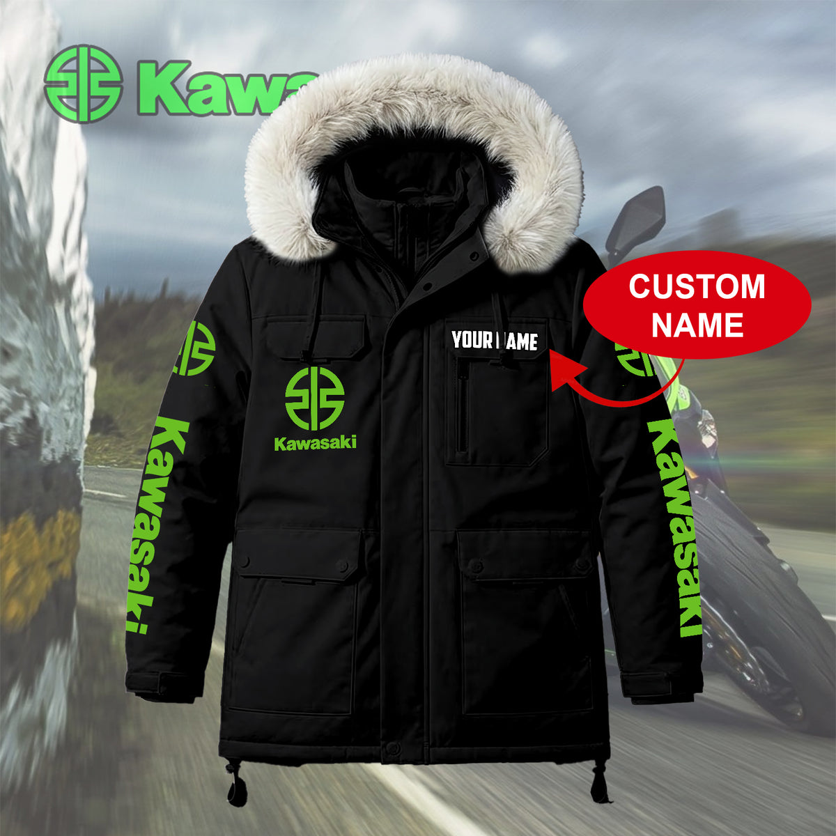 Personalized KAWA Padded Winter Jacket QUY5608