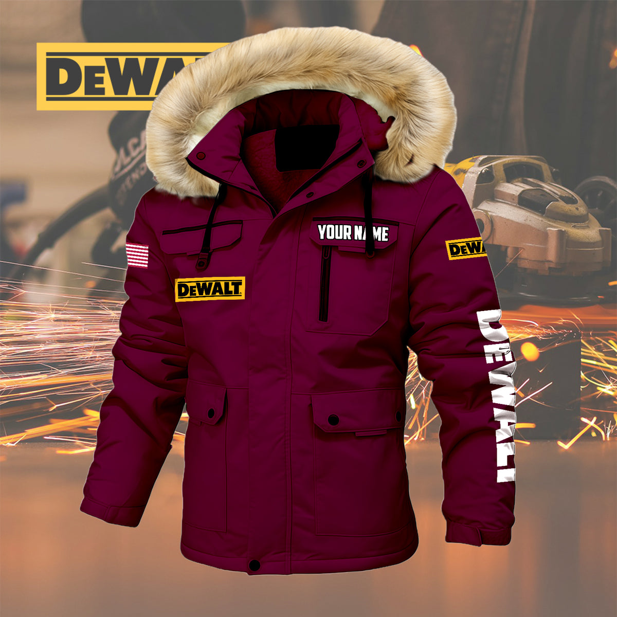 Personalized DW Padded Winter Jacket QUY5608