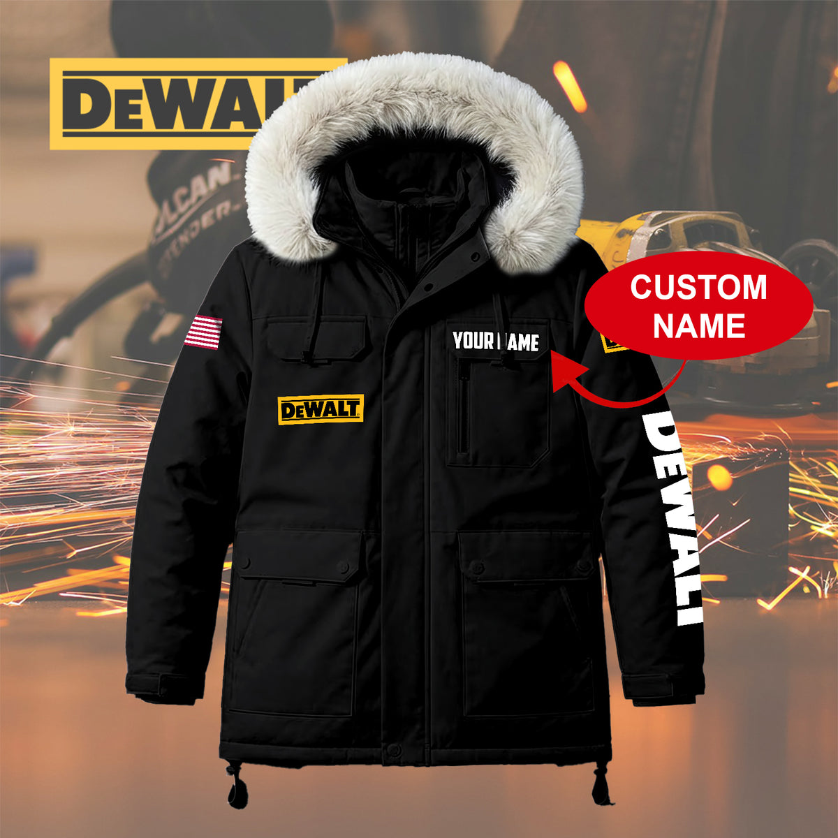 Personalized DW Padded Winter Jacket QUY5608