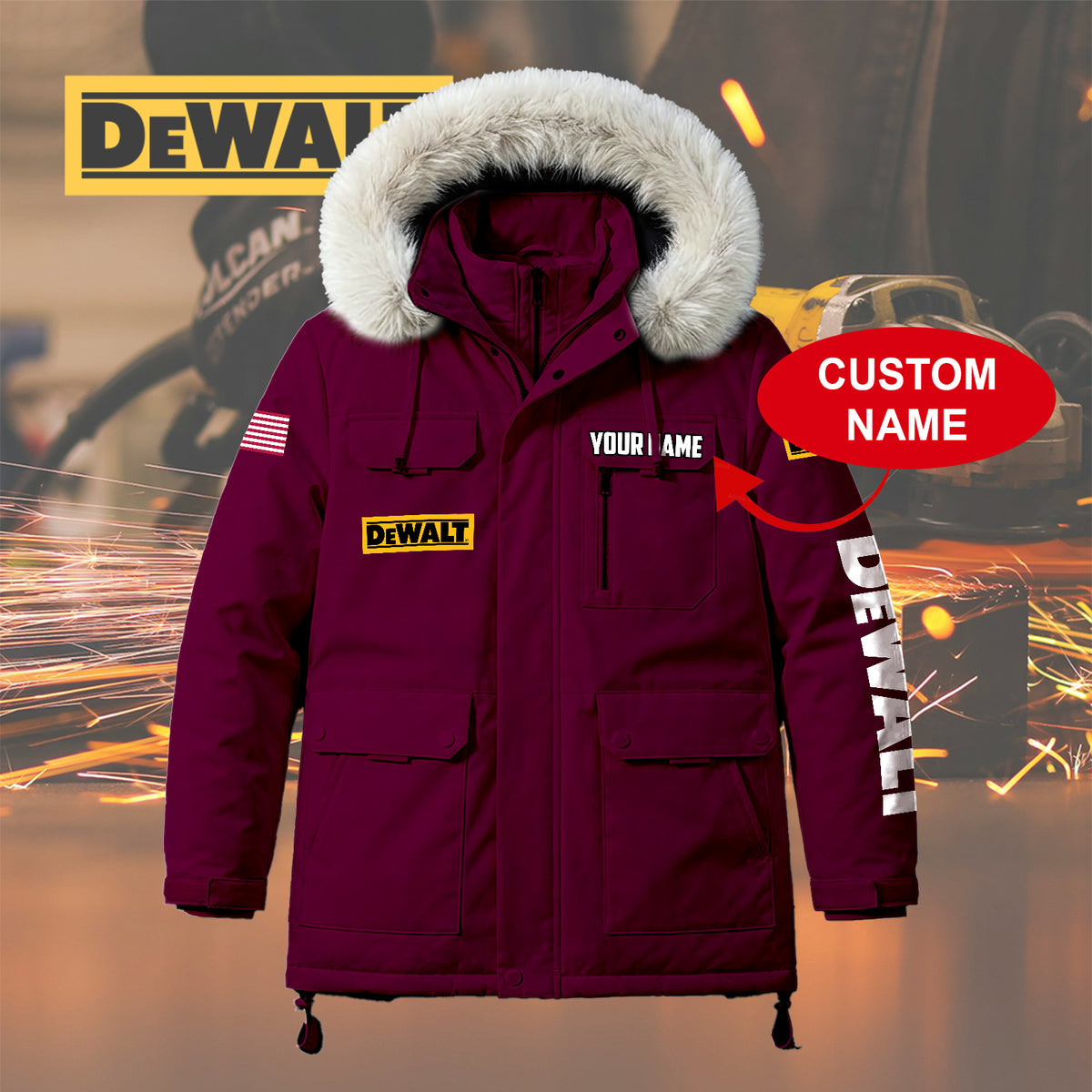Personalized DW Padded Winter Jacket QUY5608