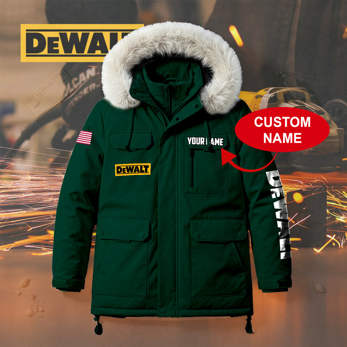Personalized DW Padded Winter Jacket QUY5608