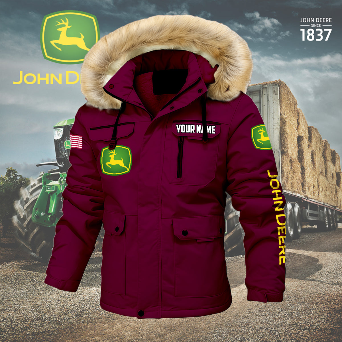Personalized JD Padded Winter Jacket QUY5608