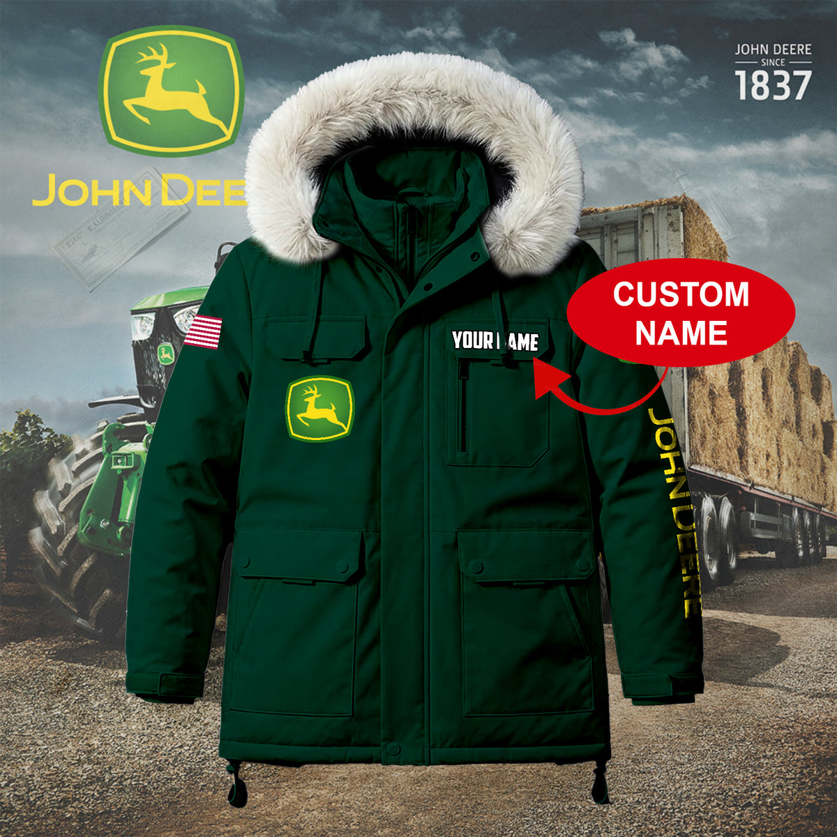 Personalized JD Padded Winter Jacket QUY5608