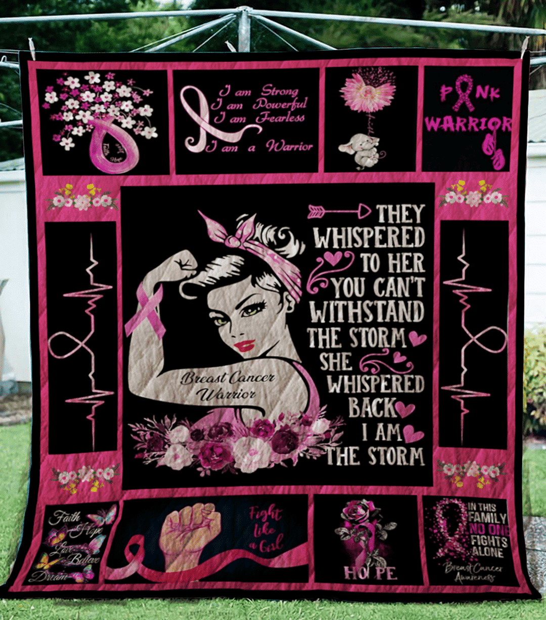 Breast Cancer Survivor Strong Women Gift For Breast Cancer Patient Quilt Blanket THAOVTT1014