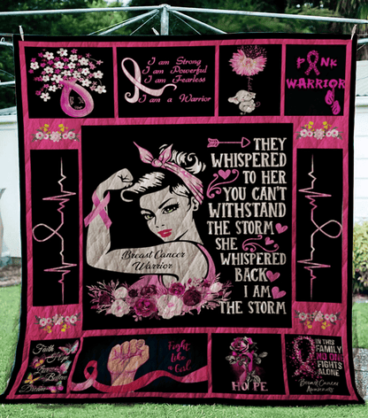 Breast Cancer Survivor Strong Women Gift For Breast Cancer Patient Quilt Blanket THAOVTT1014