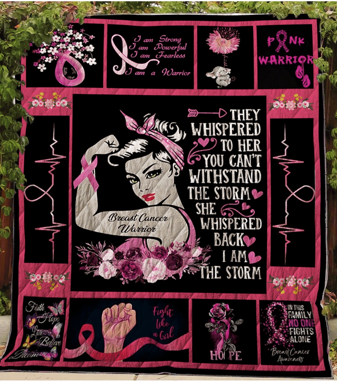 Breast Cancer Survivor Strong Women Gift For Breast Cancer Patient Quilt Blanket THAOVTT1014