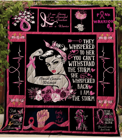 Breast Cancer Survivor Strong Women Gift For Breast Cancer Patient Quilt Blanket THAOVTT1014