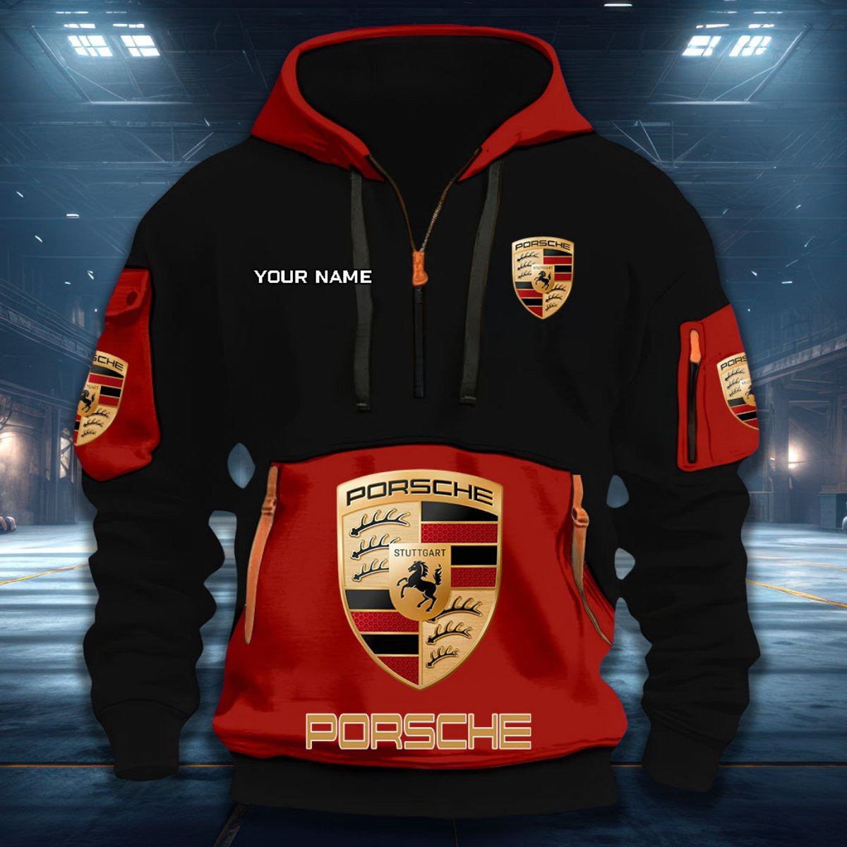 Porsche PS DDQHZH20018 Quarter Zip Hoodie