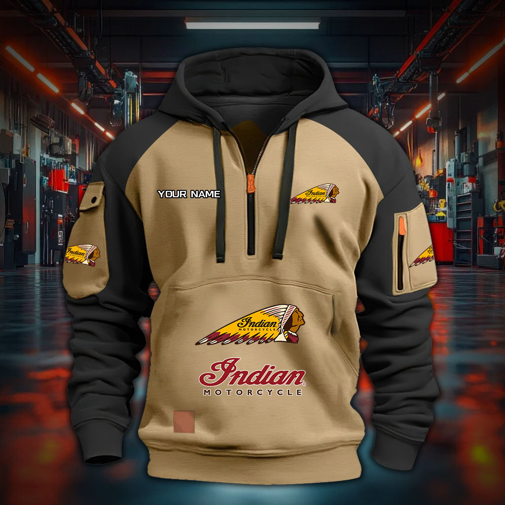 Indian Motorcycle IM DDQHZH30047 Quarter Zip Hoodie