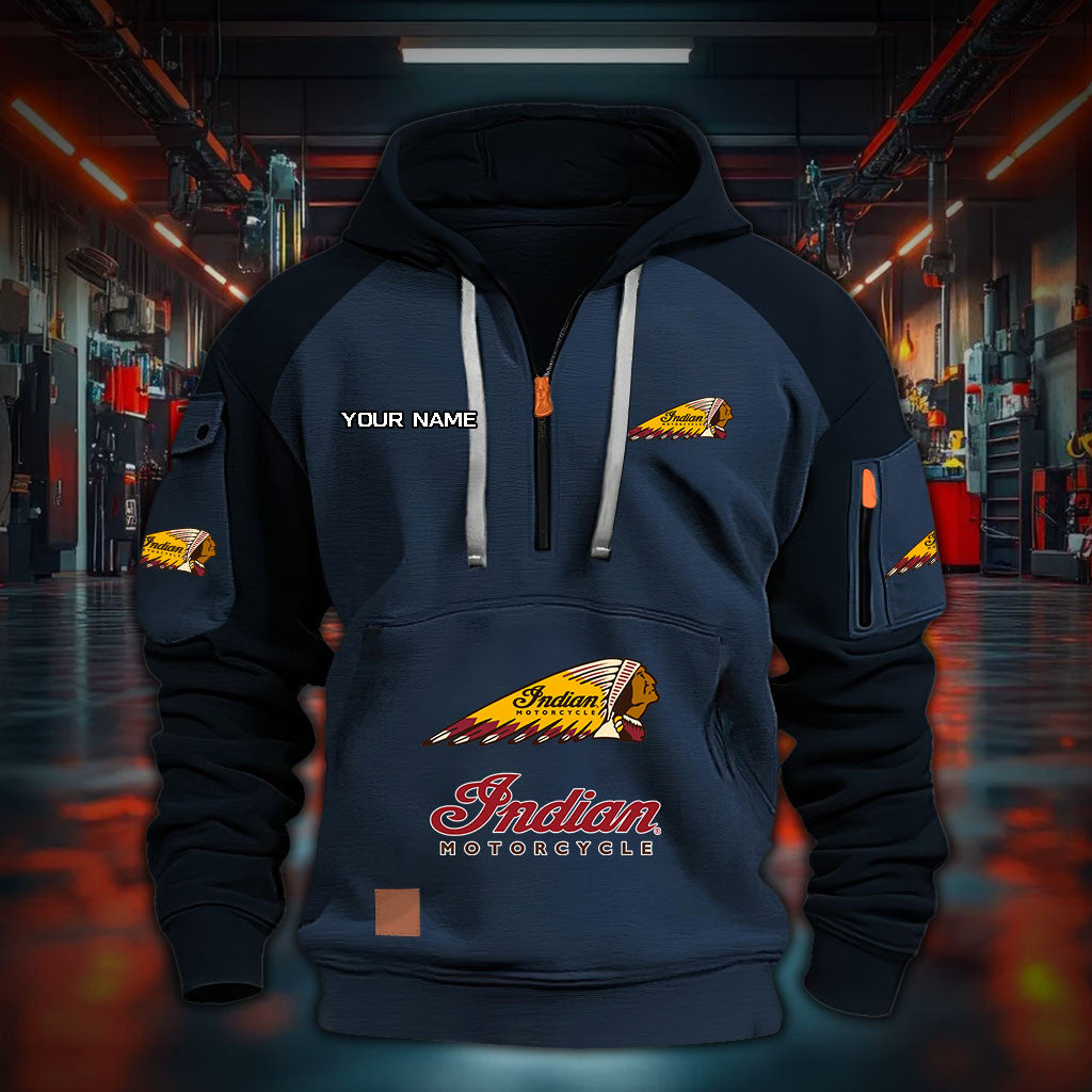 Indian Motorcycle IM DDQHZH30047 Quarter Zip Hoodie