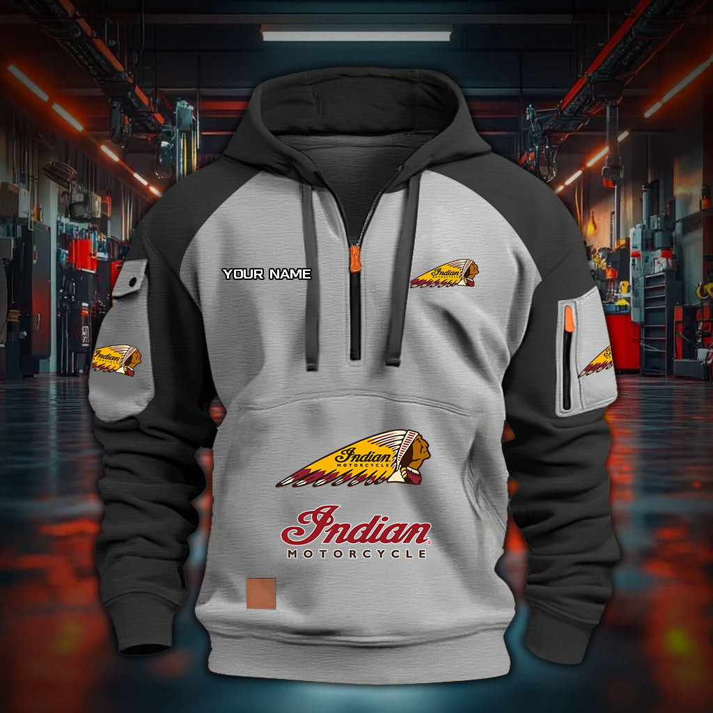 Indian Motorcycle IM DDQHZH30047 Quarter Zip Hoodie