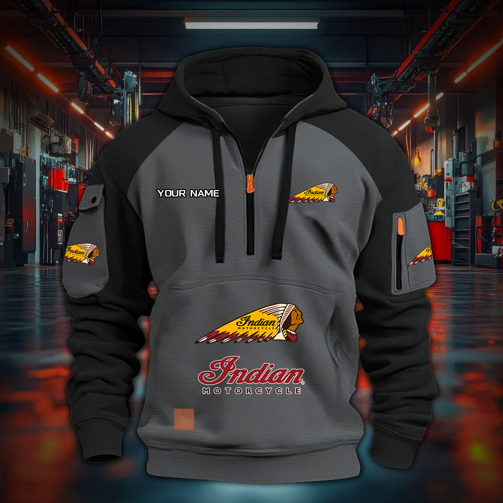 Indian Motorcycle IM DDQHZH30047 Quarter Zip Hoodie