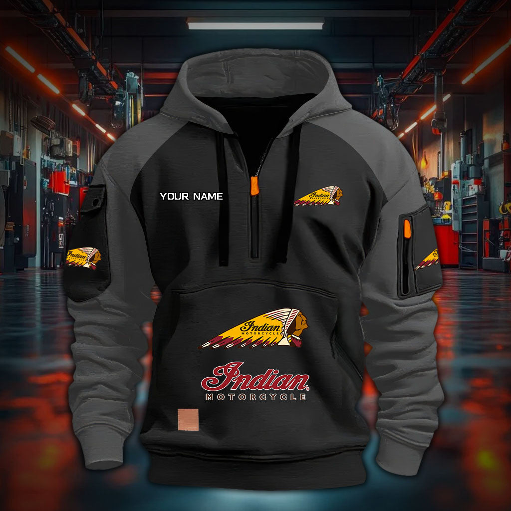 Indian Motorcycle IM DDQHZH30047 Quarter Zip Hoodie