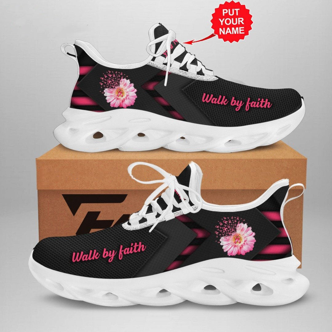 Custom Name Breast Cancer Awareness "Walk By Faith" Sneaker QUY2422