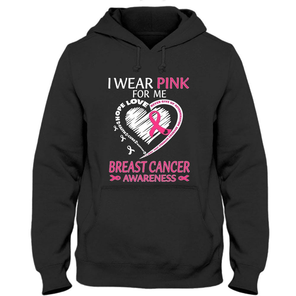 I Wear Pink For Me, Ribbon Heart, Breast Cancer Survivor Awareness Shirt THAOVTT256