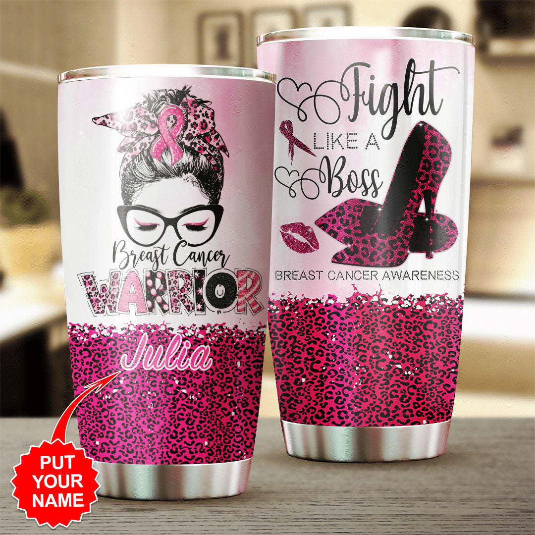 Personalized Breast Cancer Awareness Tumbler Cup YVT0987