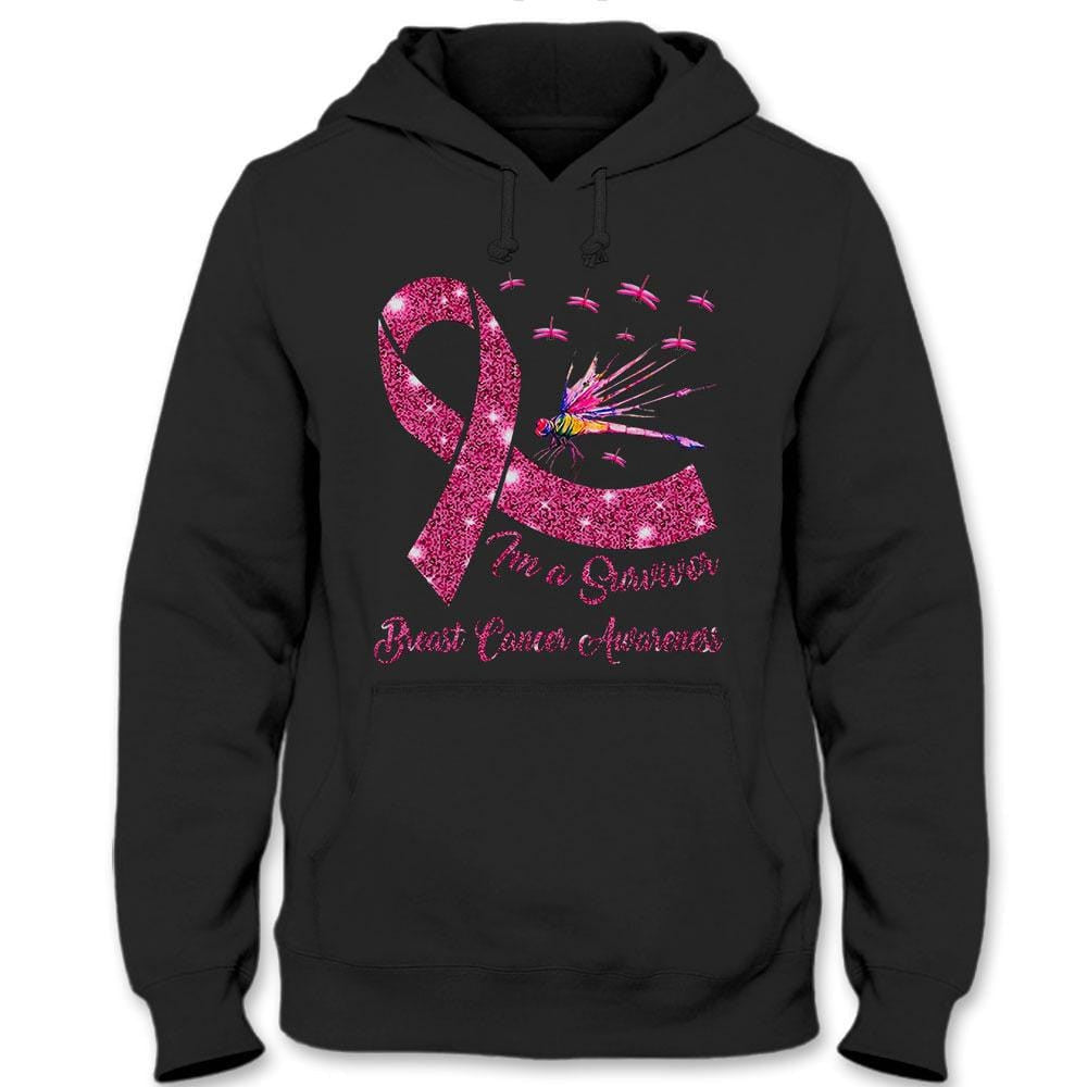 I'm A Survivor, Breast Cancer Warrior Awareness Shirt, Pink Ribbon Dragonfly THAOVTT401
