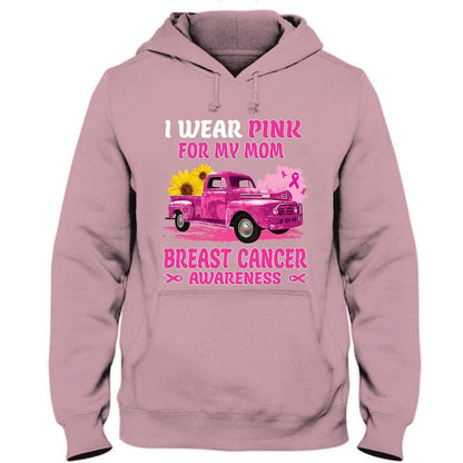 I Wear Pink For My Mom, Ribbon Sunflower & Car, Breast Cancer Survivor Awareness Shirt YVT0532