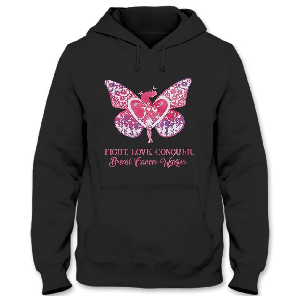 Fight Love Conquer, Breast Cancer Survivor, Breast Cancer Sayings Awareness Shirt THAOVTT796