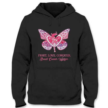 Fight Love Conquer, Breast Cancer Survivor, Breast Cancer Sayings Awareness Shirt THAOVTT796