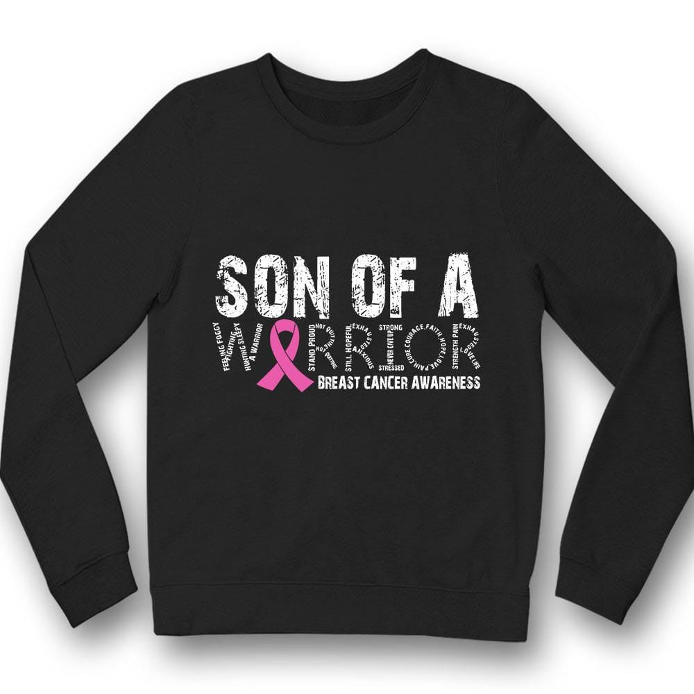 Son Of A Warrior, Pink Ribbon, Breast Cancer Survivor Awareness Shirt THAOVTT775