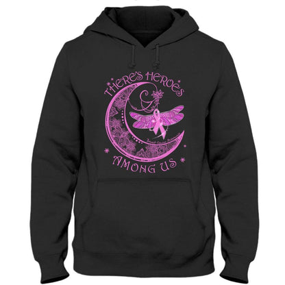 There's Heroes Among Us, Breast Cancer Sayings Awareness Shirt YVT0816