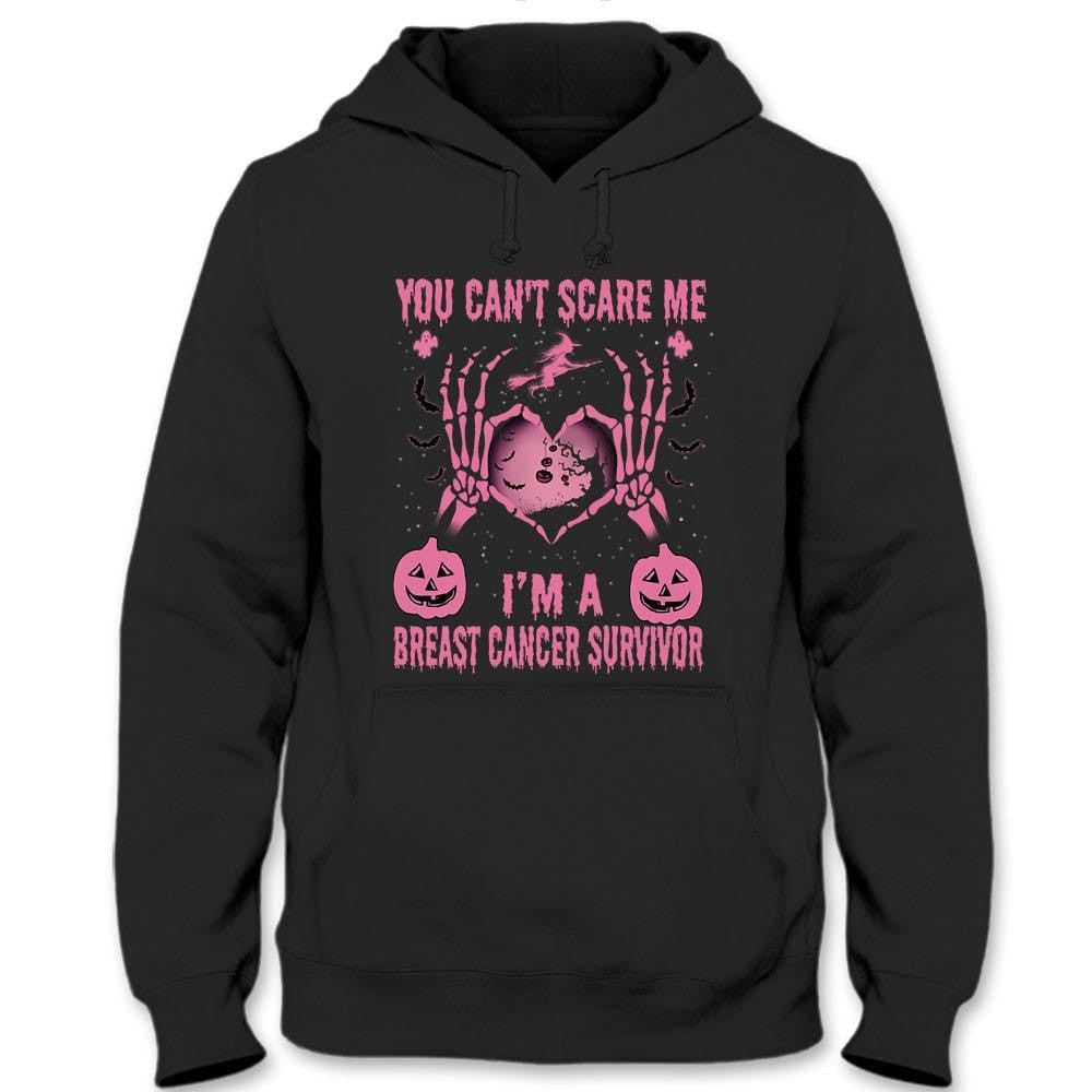 You Can't Scare Me, Skeleton Heart, Breast Cancer Survivor Awareness Shirt YVT0533