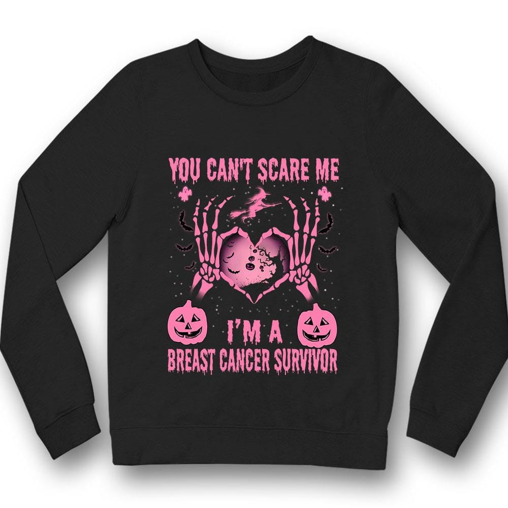 You Can't Scare Me, Skeleton Heart, Breast Cancer Survivor Awareness Shirt YVT0533