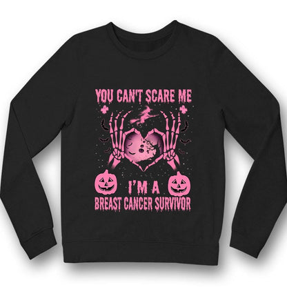 You Can't Scare Me, Skeleton Heart, Breast Cancer Survivor Awareness Shirt YVT0533
