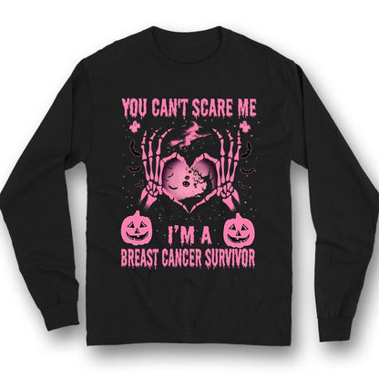 You Can't Scare Me, Skeleton Heart, Breast Cancer Survivor Awareness Shirt YVT0533