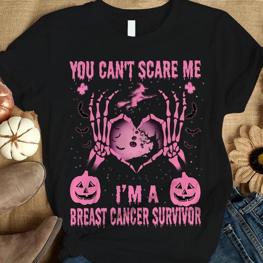 You Can't Scare Me, Skeleton Heart, Breast Cancer Survivor Awareness Shirt YVT0533