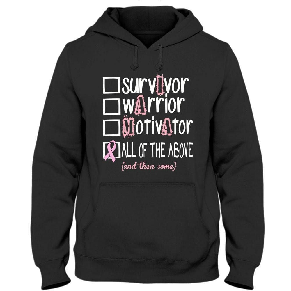 Survivor Warrior Motivator, Breast Cancer Sayings Awareness Shirt, Pink Ribbon THAOVTT398