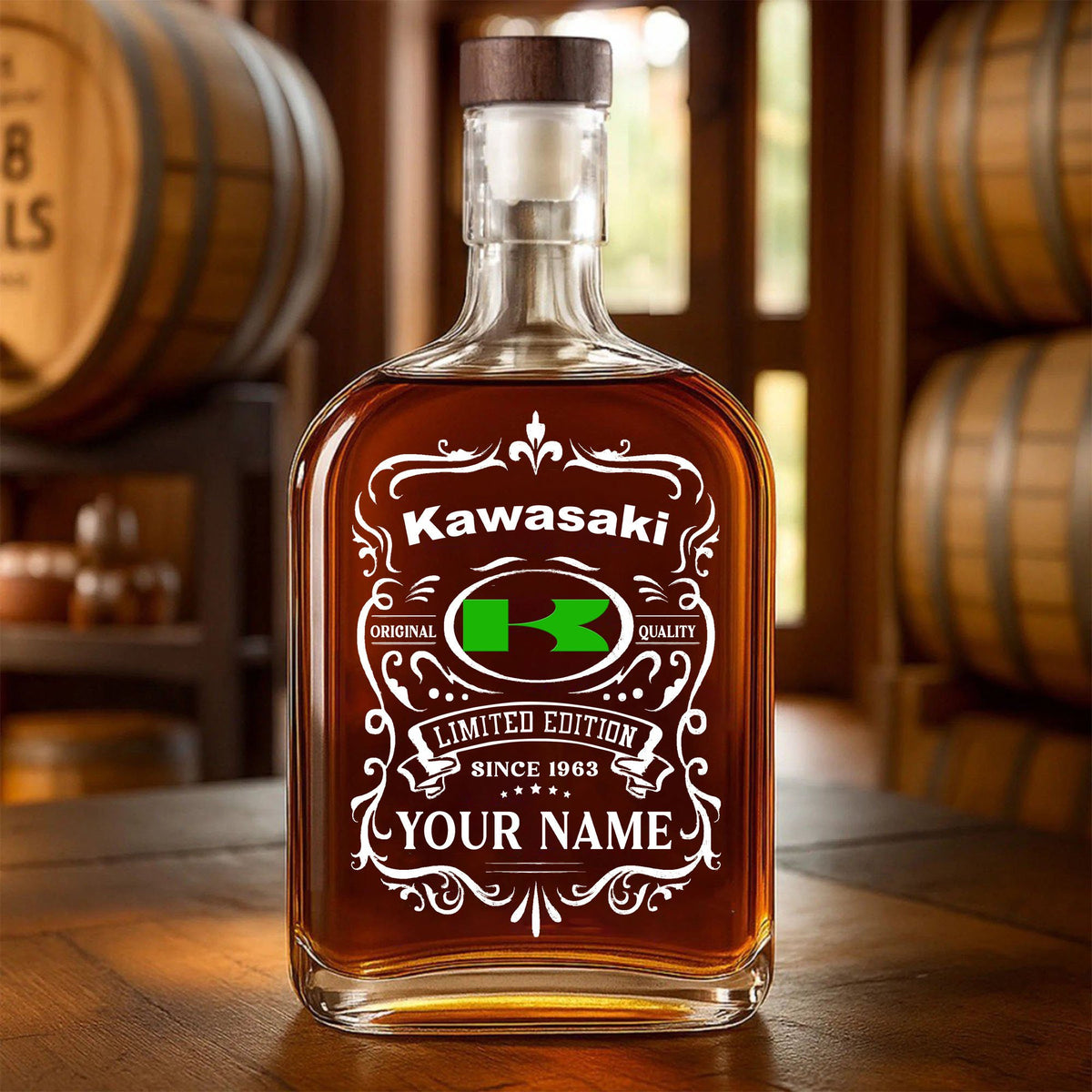 Custom Name KAWA WINWB10053 Whiskey Bottle