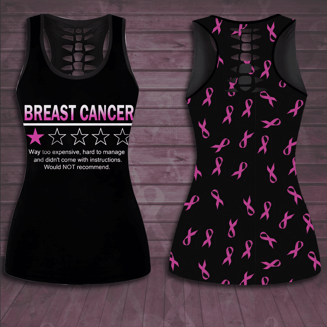 Breast Cancer Awareness Hollow Tank Top & Leggings Set TH3411