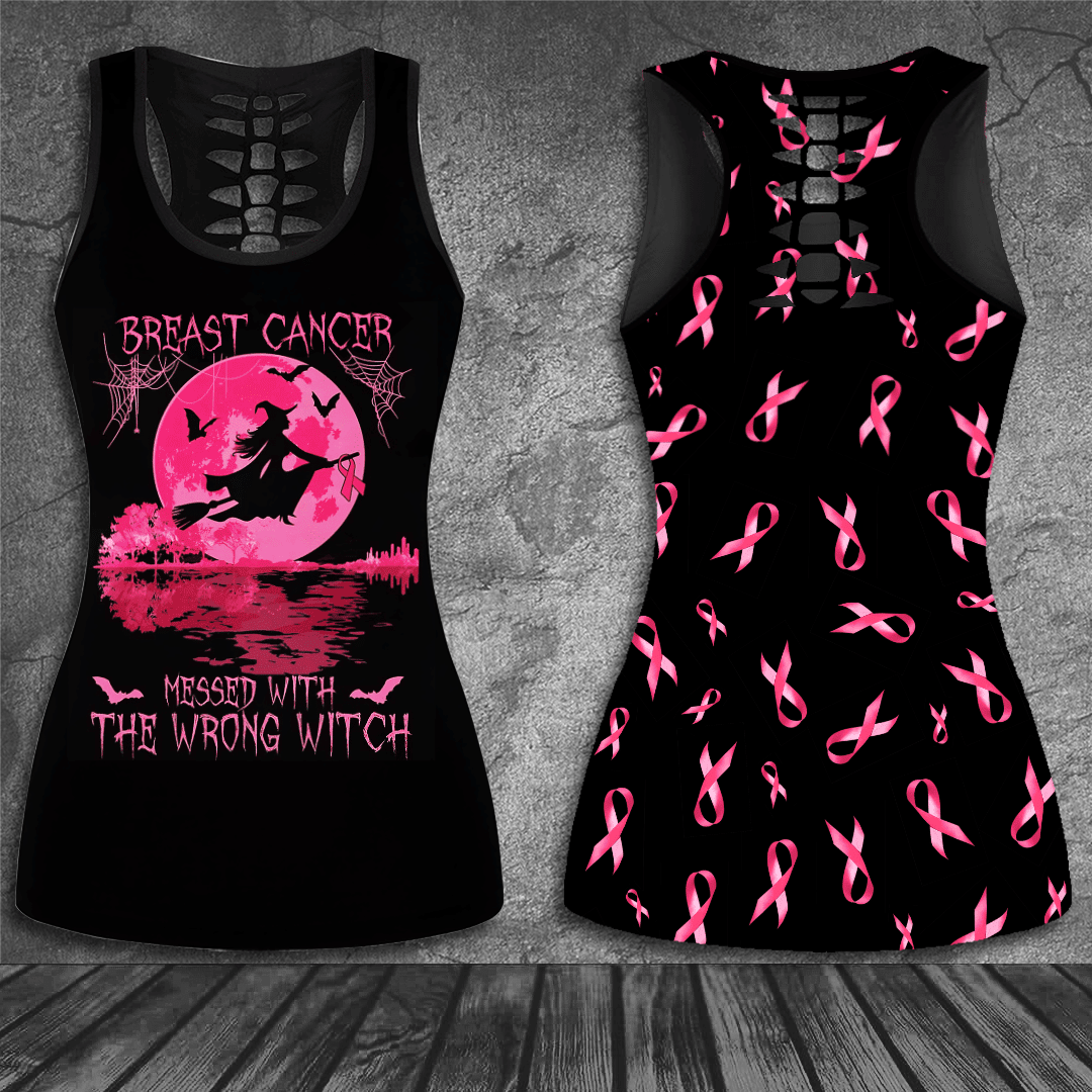 Breast Cancer Awareness 'Halloween' Hollow Tank Top & Leggings Set QUY4918