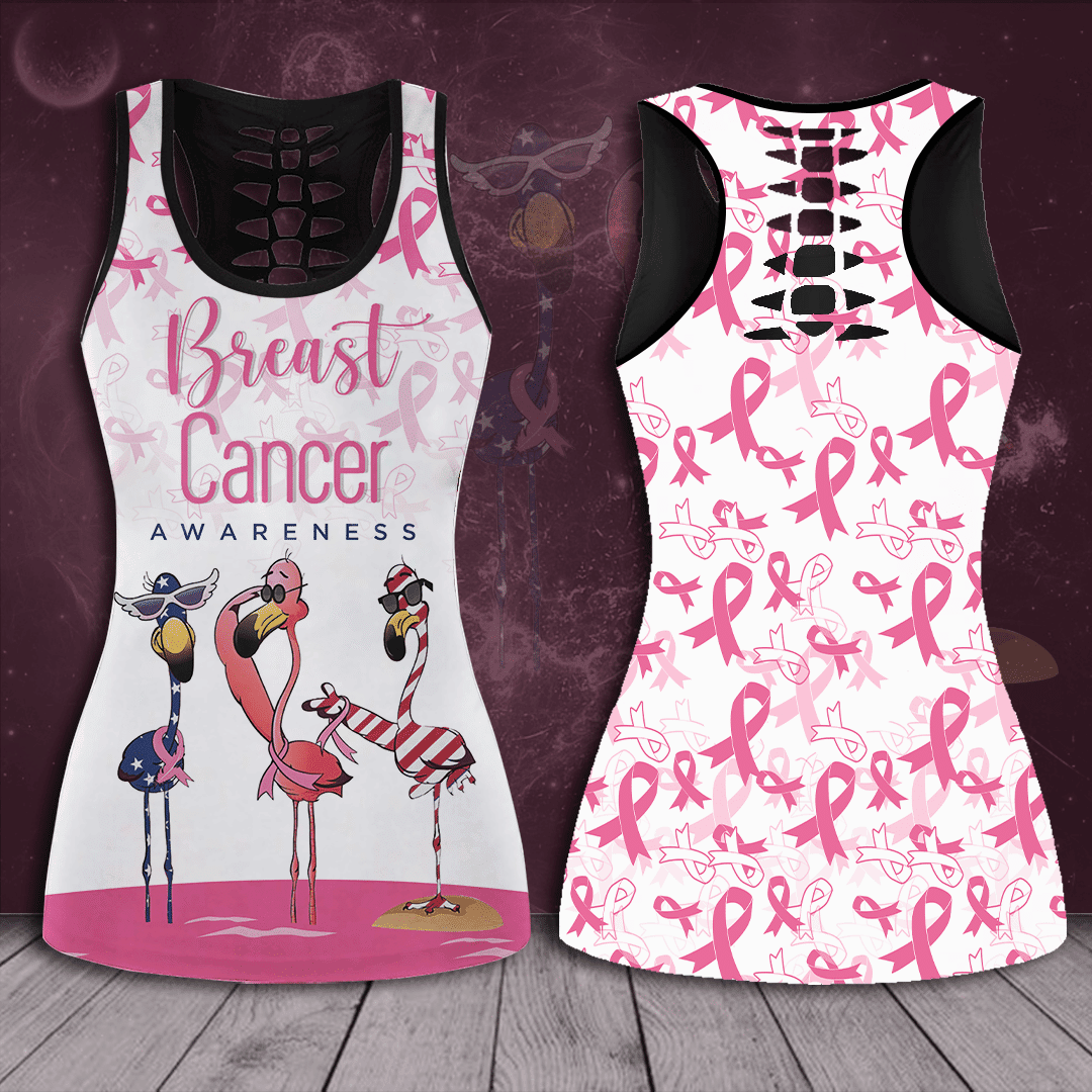 Breast Cancer Awareness Hollow Tank Top & Leggings TH3235