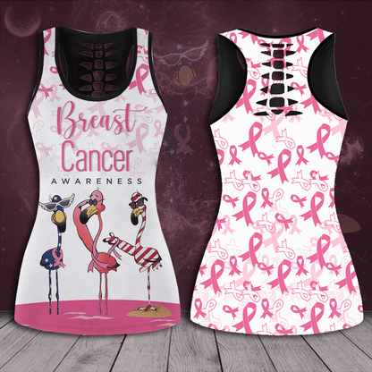 Breast Cancer Awareness Hollow Tank Top & Leggings TH3235